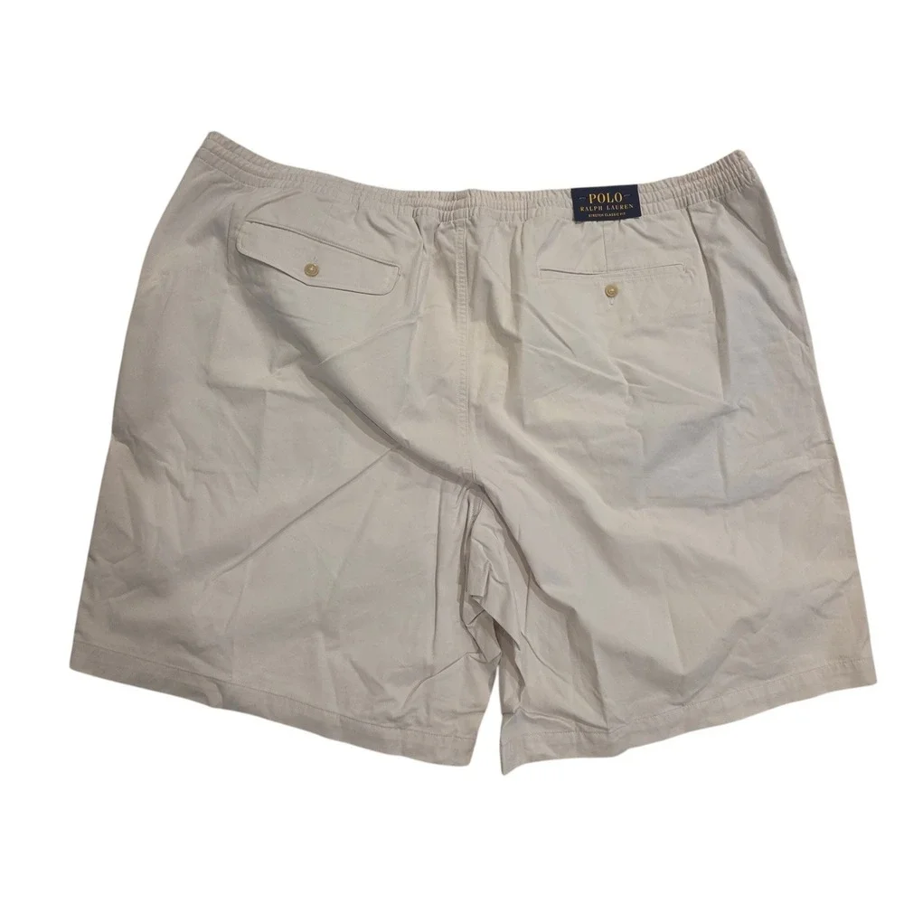Polo Ralph Lauren Mens‎ Shorts White Stretch Classic Fit Elastic Waist 4LT New